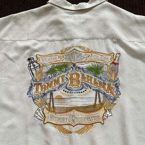 Tommy Bahama Men’s Embroidered Silk Shirt Large